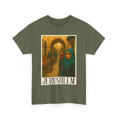 T-shirt Palestine - "Le Souk de Jerusalem" - Impression Devant