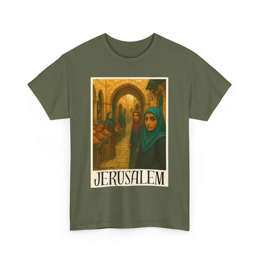 T-shirt Palestine - "Le Souk de Jerusalem" - Impression Devant