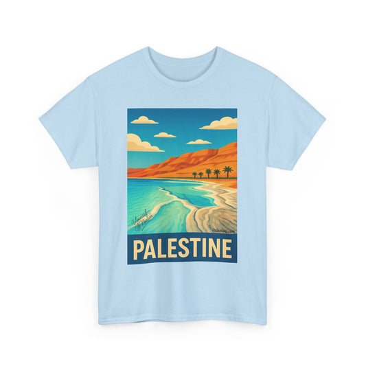 T-shirt Palestine - "Vagues de Palestine" - Impression Devant